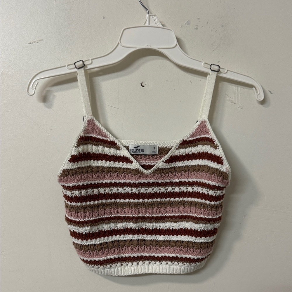 Hollister Striped Knit Top - Brown and Cream